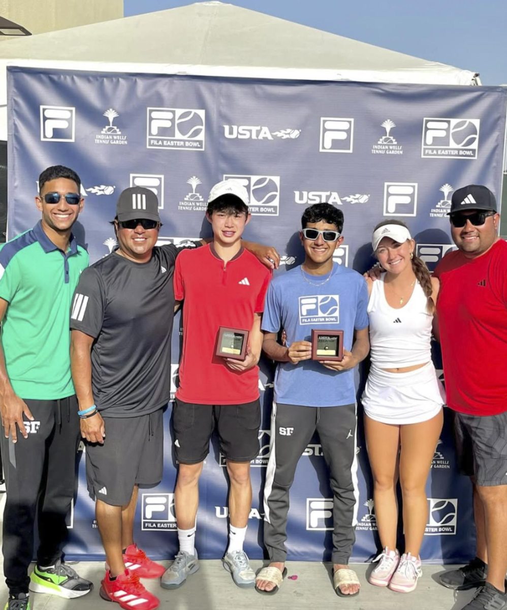 Sophomores Akshay Mirmira and Boning Wang won the Boys 16 & Under Doubles Title at the prestigious Easter Bowl Tennis Championships.