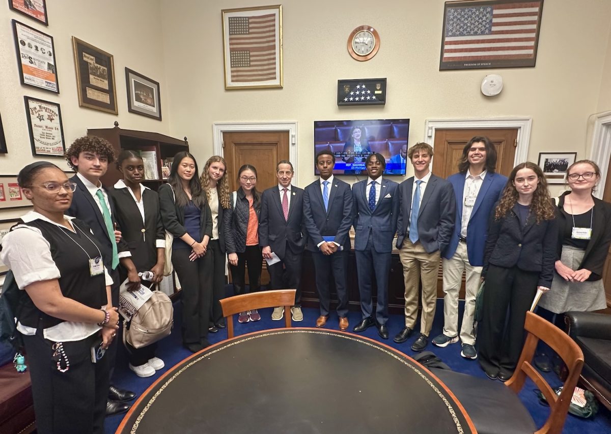 Sidwell students lobbied Congressman Jamie Raskin of Maryland. 